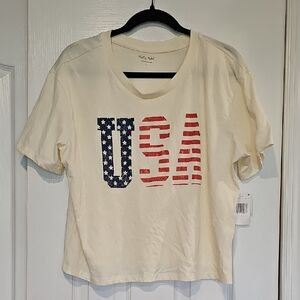 Pretty Rebel USA Tee In Vanilla Ice